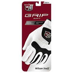 Wilson Staff Grip Soft White & Black Men's Golf Glove - Right Hand Regular XL